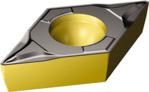 Sandvik Coromant DCMT32.51-MF 2220 Carbide Turning Insert TiCN/AI2O3/TiN Finish, Neutral, 3/8" Inscribed Circle, 1/64" Corner Radius, 55° Diamond, Series CoroTurn 107 7231365 - 32375917