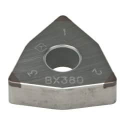 Tungaloy 3QP-WNGA432 BX380 PCBN Turning Insert Uncoated, 1/2" Inscribed Circle, 1/32" Corner Radius, 80° Trigon, Series QP Mini-Tip 6818239 - 01689785