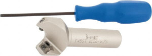 Iscar 45° Lead Angle, 1" to 1.47" Cut Diam, 3/4" Shank Diam, Indexable & Chamfer End Mill Takes 2 Inserts, SE 1204, SE 12T3 Insert Style, F45ST Toolholder, 3.5" OAL, 0.26" Max Depth of Cut 3100387 - 60842648