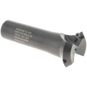Kennametal 45° Lead Angle, 0.95" to 1.387" Cut Diam, Indexable & Chamfer End Mill Takes 2 Inserts, SDEB 26152 Insert Style, KIPR Toolholder, 3-1/4" OAL, 0.195" Max Depth of Cut 1023677 - 00691634