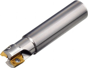 Sumitomo 3/4" Cut Diam, 3/4" Shank Diam, Weldon Shank, 5.091" OAL, Indexable Square-Shoulder End Mill WEX Toolholder, Uses AXMT12, AXET12 Insert Style, 90° Lead Angle, Through Coolant, Series WaveMill 2900W2Q - 53963476