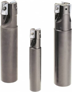 Tungaloy 1" Cut Diam, 0.642" Max Depth, 1" Shank Diam, Weldon Shank, 3.74" OAL, Indexable Square-Shoulder End Mill EPS Toolholder, Uses ASMT 1705 Insert Style, 90° Lead Angle 6829505 - 01682384
