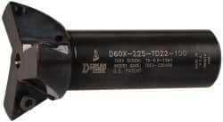 Dorian Tool 60° Included Angle, 2-1/4" Max Cutting Diam, 1" Shank Diam, TDEX 220408-EN Insert Style, Indexable Dovetail Cutter Takes 3 Inserts, 3-1/2" OAL 73310165249 - 00331892