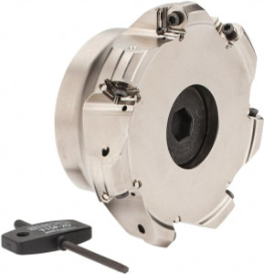 Seco Tools 3.94" Cut Diam, 1-1/2" Arbor Hole, 0.118" Max Depth of Cut, 40° Indexable Chamfer & Angle Face Mill Takes 7 Inserts, ON.U 05 Insert, Right Hand Cut, 7 Flutes, Through Coolant, Series Double Octo 05 02810103 - 61982583