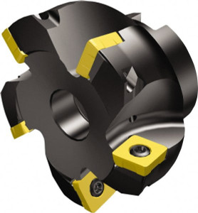 Sandvik Coromant 52.2mm Cut Diam, 1" Arbor Hole Diam, 2mm Max Depth, Indexable Square-Shoulder Face Mill Takes 5 Inserts, 10° Lead Angle, 50.0126mm High, R210-140512M Insert Style, Through Coolant, Series CoroMill 210 5739872 - 52064730