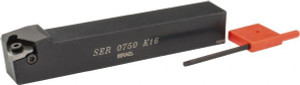 Carmex 5" OAL Right Hand External Indexable Threading Toolholder 3/4" x 3/4" Shank, Uses 16ER Inserts, SE Toolholder, Series SER 075-3EXRHTHL - 08700007