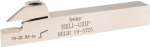 Iscar 0.197" to 0.197" Width, External Right Hand Indexable Grooving Toolholder 5-1/2" OAL, 3/4" x 3/4" Shank, Uses DG.. 5003, GRIP 5.. Inserts, HELI Toolholder, Series Heli-Grip 2500528 - 52720067