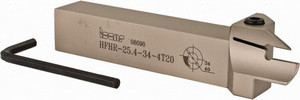 Iscar 0.79" Max Depth, 0.157" to 0.157" Width, External Right Hand Indexable Face Grooving Toolholder 6" OAL, 1" x 1" Shank, Uses DGN 4.., GRIP 4.., HFPR 4004 Inserts, HFH Toolholder, Series Heliface 2500199 - 52721453