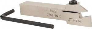 Iscar 1.57" Max Depth, 3mm to 4mm Width, External Left Hand Indexable Grooving Toolholder 110mm OAL, 16mm x 16mm Shank, Uses GI..,TIP.. Inserts, GHG Toolholder, Series Cut Grip 2800233 - 52713278