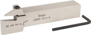 Iscar 1" Max Depth, 0.26" to 0.327" Width, External Right Hand Indexable Grooving/Cutoff Toolholder 6" OAL, 1" x 1" Shank, Uses GI.., GPV.., TIP.. Inserts, GHD Toolholder, Series Cut Grip 2800162 - 60784485