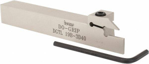 Iscar 0.787" Max Depth, 0.118" to 0.125" Width, External Left Hand Indexable Grooving/Cutoff Toolholder 5-1/2" OAL, 3/4" x 3/4" Shank, Uses DG. 1.., DG. 3.. Inserts, DGT Toolholder, Series Do Grip 2301432 - 52701547