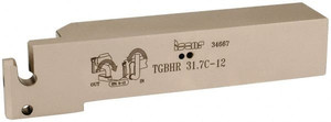 Iscar 1.18" Max Depth, 0.5" Max Width, External Right Hand Indexable Grooving/Cutoff Toolholder 6.7" OAL, 1-1/4" x 1-1/4" Shank, Uses TAG N 12..C/W/M, TAGB/TAGBA 12.. Inserts, TGBH Toolholder, Through Coolant, Series Sumo-Grip 2801606 - 62605381