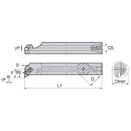Kennametal Internal Left Hand Neutral Rake Indexable Profiling Toolholder 12" OAL, 1" Shank, Uses NP.. Inserts, A-NKLC Toolholder, Through Coolant, Series Top Notch Profiling Boring Bar 1095910 - 82699430