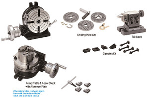Precise 6" Rotary Table Tailstock Dividing Plates Lathe Chuck & Clamping Kit - 3906-2316