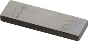 Mitutoyo 0.113" Rectangular Steel Gage Block Accuracy Grade 0, Includes Certificate of Inspection 611153-531 - 84324268