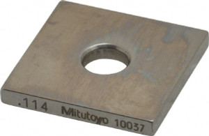 Mitutoyo 0.114" Square Steel Gage Block Accuracy Grade 0, Includes Certificate of Inspection 614154-531 - 88609565