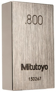 Mitutoyo 0.8" Rectangular Steel Gage Block Accuracy Grade 0, Includes Certificate of Inspection 611198-531 - 63288021