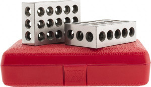 SPI 0.0001 Squareness Per Inch, Hardened Steel, 1-2-3 Block with 23 Hole Setup Block 3/8 - 16 Inch Tapped Hole Size, 55-60 Rc Hardness, Sold As Matched Pair 13-670-5 - 85241073