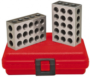 SPI 0.0003 Squareness Per Inch, Hardened Steel, 2-3-4 Block with 23 Hole Setup Block 3/8 - 16 Inch Tapped Hole Size, 55-60 Rc Hardness, Sold As Matched Pair 13-672-1 - 86217098