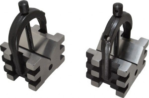 Starrett 2" Max Capacity, 45 and 90° Angle, Hardened Steel V-Block 2-1/2" Long x 3" Wide x 2" High, Sold as Matched Pair 52592 - 86420684