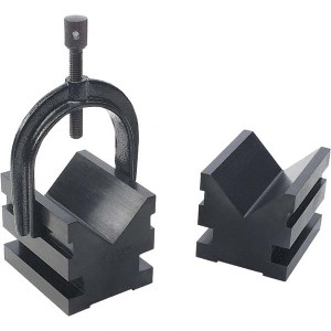TESA Brown & Sharpe 12.7 to 2-1/2" Capacity, 90° Angle, Mild Steel V-Block 3" Long x 2-1/2" Wide x 2-1/2" High, Sold as 2 Block Set 599-749-1 - 06226880