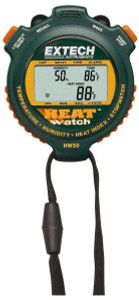 Extech Digital Thermometer Stopwatch Clock 8 Functions, 1/100 Sec Resolution, Green HW30 - 36965747