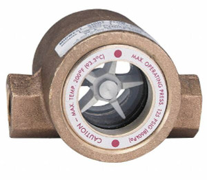 Dwyer Instruments 1/4 Inch, Bronze Body Sight Flow Indicator 125 Max psi, 3-1/16 Inch Overall Length, 200°F SFI-300-1/4 - 00606319