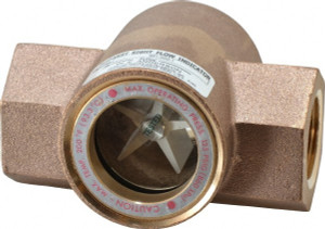 Dwyer Instruments 1 Inch, Bronze Body Sight Flow Indicator 125 Max psi, 4-3/8 Inch Overall Length, 200°F SFI-300-1 - 00606343