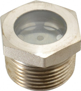 LDI Industries 15/16" Sight Diam, 1" Thread, 1.06" OAL, High Pressure Fused Pipe Thread with Reflector Sight Glass & Flow Sight 1-3/8" Head, 1,250 Max psi, 1 to 11-1/2 Thread LSP51-06-01 - 56476070