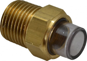 Trico 1" Sight Diam, 1/2" Thread, 1-17/32" OAL, Viewport Sight Glass & Flow Sight 7/8" Hex Head, With 3-D Lens 34230 - 05302468