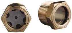 Trico 1" Sight Diam, 3/4" Thread, 1-9/16" OAL, Viewport Sight Glass & Flow Sight 1-1/8" Hex Head, With 3-D Lens 34231 - 05302476