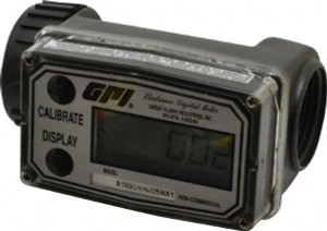GPI Great Plains Industries 1" Port Electronic Digital Flowmeter & Totalizer 150 Max psi, 0.3 to 3 GPM, Nylon A109GMN025NA1 - 86498672