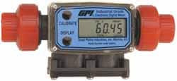 GPI Great Plains Industries 1/2" Port Electronic Digital Flowmeter & Totalizer 150 Max psi, 1.2 to 12 GPM, PVDF G2P05N09GMA - 04611265