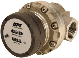 GPI Great Plains Industries 1/2" Port Oval Gear Flowmeter 500 Max psi, 0.3 to 7.9 GPM, Aluminum OM015A001-820M4 - 04653630