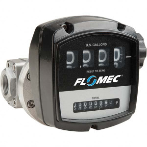 GPI Great Plains Industries 1" FNPT Port Oval Gear Flowmeter 500 Max psi, 1.6 to 32 GPM, Aluminum OM025A001-820M4 - 54091871