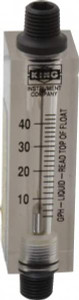 King Instrument 1/4" FNPT Port Block Style, Inline Flowmeter 100 Max psi, 44 GPH, Acrylic 7510212A-08 - 86485398