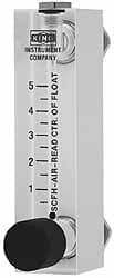 King Instrument 1/2" F Port Block Style, Panel Mount Flowmeter 125 Max psi, 42 SCFM, Acrylic 75302117C-07 - 86485877