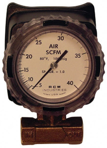 Made in USA 1/2" NPT Port RCM Industries Flo-Gage Flowmeter 180 Max psi, Bronze 1/2-71-R-40-I - 86490182