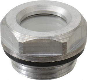 J.W. Winco M20x1.5 Thread, 23mm Distance Across Flats, Aluminum Oil Level Sight Glasses 26mm Flange Diameter, 7.5mm Head Height, 8.5mm Length Under Head 082/A - 64829260