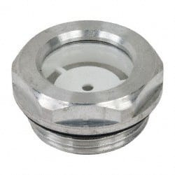 J.W. Winco G 1 Thread, 36mm Distance Across Flats, Aluminum Oil Level Sight Glasses 40mm Flange Diameter, 8.5mm Head Height, 11mm Length Under Head R07/A - 64829187