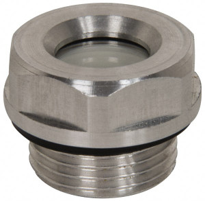 J.W. Winco M33x1.5 Thread, 36mm Distance Across Flats, Aluminum Oil Level Sight Glasses 40mm Flange Diameter, 8.5mm Head Height, 11mm Length Under Head R30/A - 64829369
