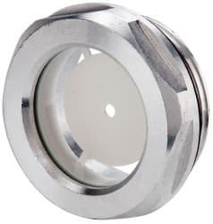 J.W. Winco G 1-1/4 Thread, 40mm Distance Across Flats, Aluminum Oil Level Sight Glasses 50mm Flange Diameter, 9mm Head Height, 12mm Length Under Head R32/A - 64829245