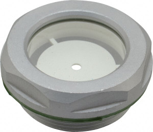 J.W. Winco M40x1.5 Thread, 46mm Distance Across Flats, Aluminum Oil Level Sight Glasses 50mm Flange Diameter, 9mm Head Height, 12mm Length Under Head R33/A - 64829377
