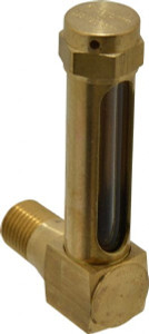 LDI Industries 1-7/8 Inch Long Sight, 1/4 Inch Thread Size, Buna-N Seal Short Elbow, Vented Oil-Level Indicators and Gauge 2-7/8 Inch Length to Center of Base G103-2 - 56476690