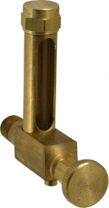 LDI Industries 1-7/8 Inch Long Sight, 1/4 Inch Thread Size, Buna-N Seal Short Elbow With Drain, Vented Oil-Level Indicators and Gauge 2-7/8 Inch Length to Center of Base G803-2 - 56477409