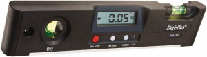 Digi-Pas Magnetic 9" Long 2 Vial Torpedo Level ABS Plastic, Black, 1 Plumb & 1 Level Vial DWL280 - 42823872