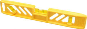 Empire Level 9" Long 3 Vial Torpedo Level Polycast, Yellow, 1 45°, 1 Level & 1 Plumb Vials 33-9 - 02219061