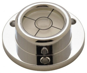 Geier & Bluhm 1-1/4 Inch Base Diameter x 0.44 Inch Overall Height, 1 Circle, Brass Bull's Eye Circular Level 0.276 Inch Vial Dia, 5/8 Inch Inner Dia, 0.12 Inch Mounting Hole Dia, 0.1 Inch Sensitivity, -40 to 150°F, Cross Lines 2-12020 - 67944728