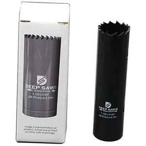 Deep Saws 4" Deep Bi-Metal Hole Saw, 4-6 TPI, 1.125" Diameter - 100798