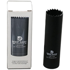 Deep Saws 4" Deep Bi-Metal Hole Saw, 4-6 TPI, 1.25" Diameter - 100823